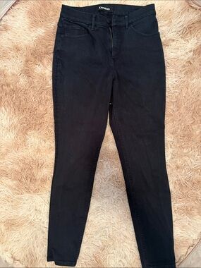 Express Denim Perfect Black Skinny High-Rise Jeans